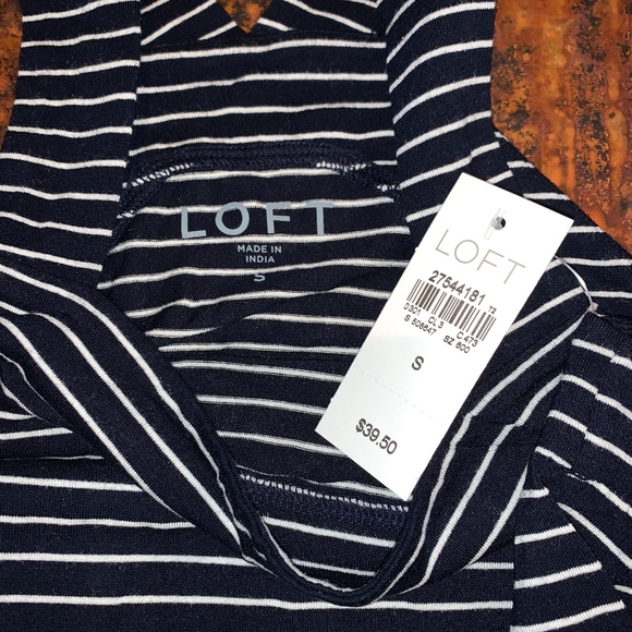 NWT Loft Striped Square Neck Racerback Tank - Picture 4 of 5